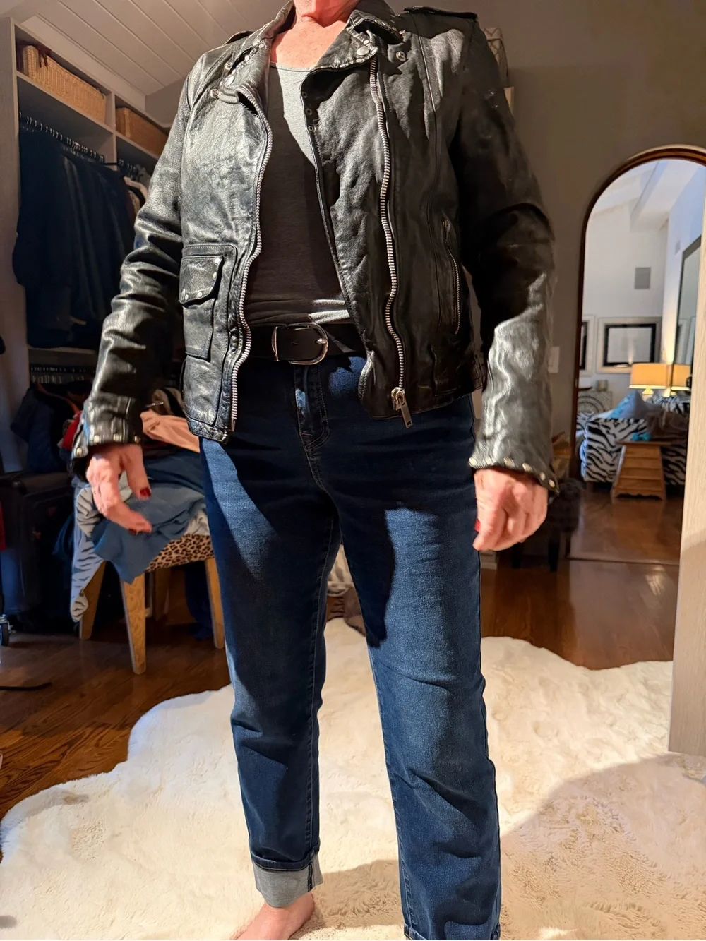 Golden Goose Black Leather Biker Jacket with Silver Hardware - Picture 13 of 13